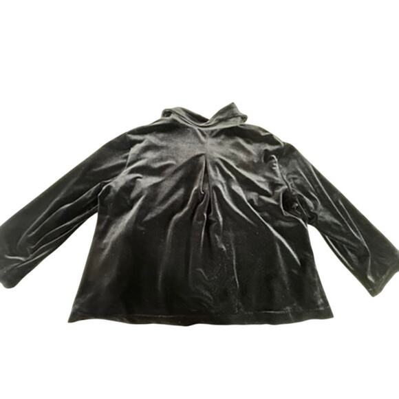 "CHICOS" Black Velvet Cardigan/Blazer Large BUttons Y2K Vintage Cropped Formal - Picture 9 of 9